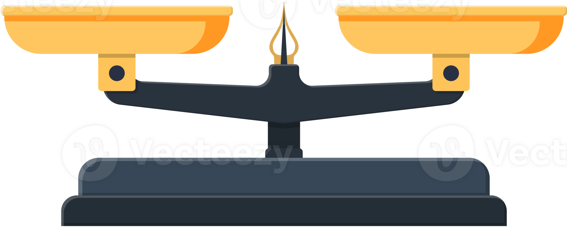 Weighing scale with golden pans png