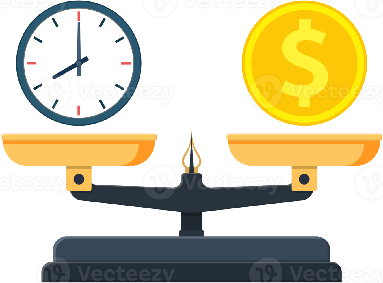 Time is money on scales icon. png