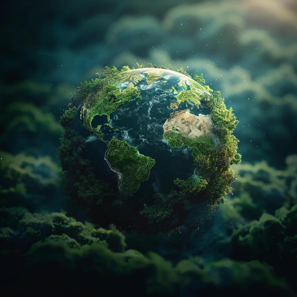 AI generated Environmental advocacy Conceptual image highlights green planet for Earth Day For Social Media Post Size photo