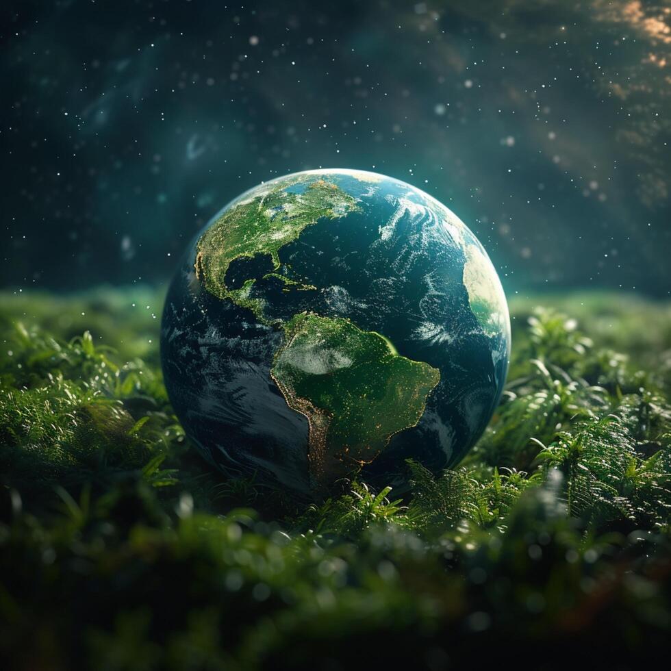AI generated Environmental advocacy Conceptual image highlights green planet for Earth Day For Social Media Post Size photo