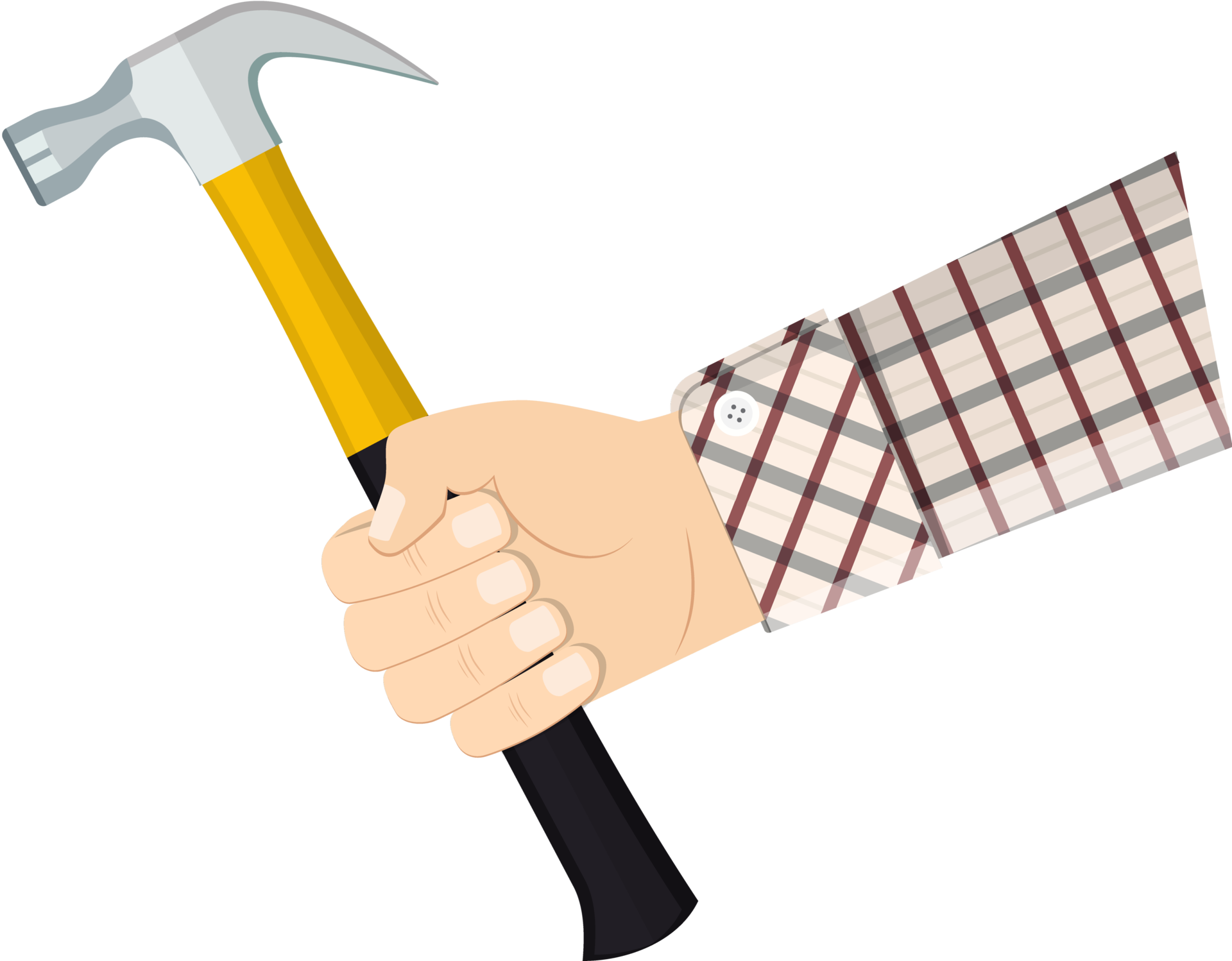 Hand holding hammer 38967715 PNG