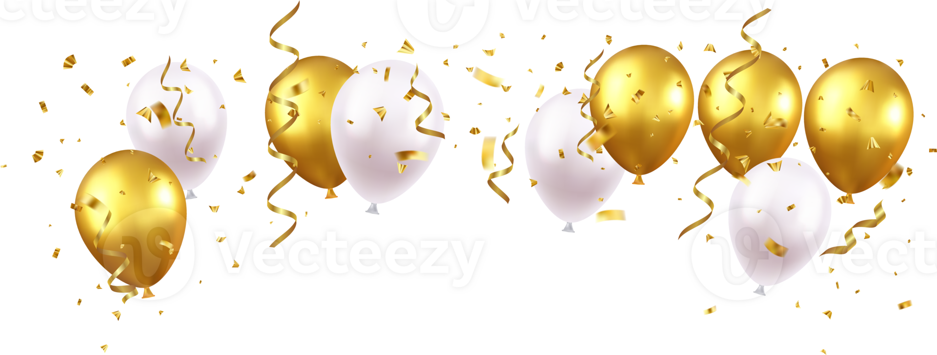 Celebration party banner with color balloons background. png