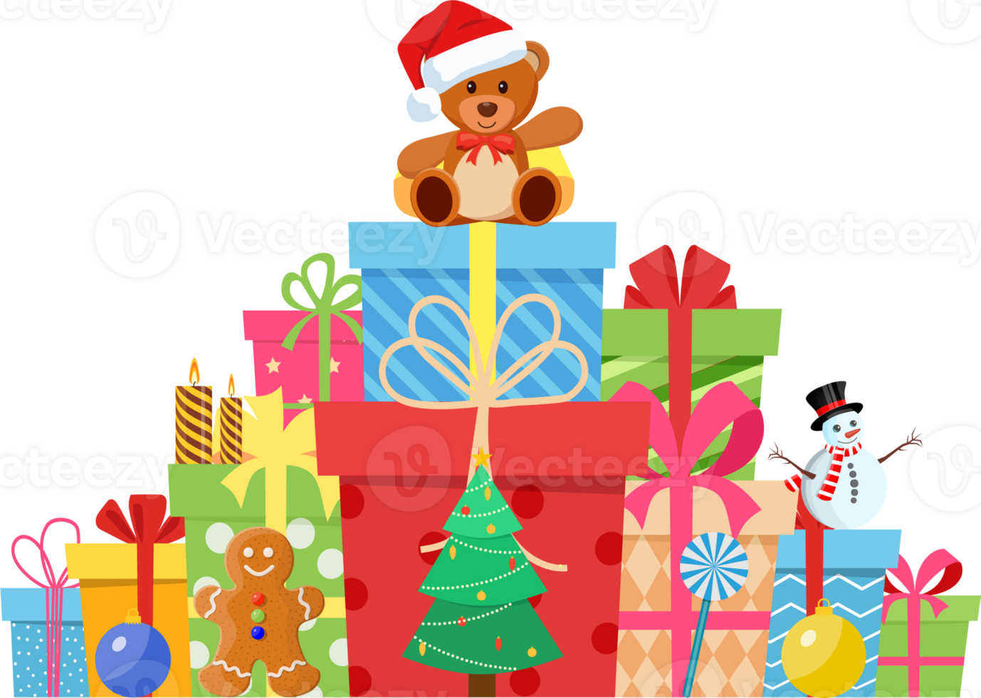 Gifts with bows and ribbons. png