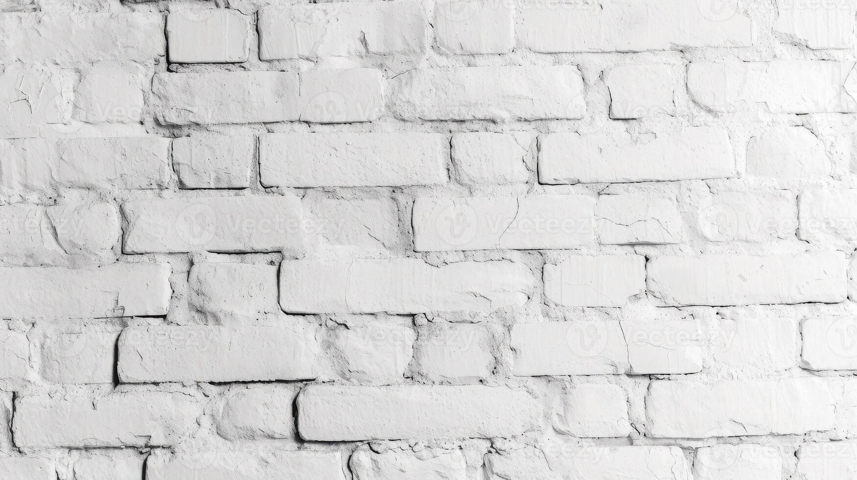 AI generated Abstract white brick wall texture for pattern background. wide panorama picture. photo