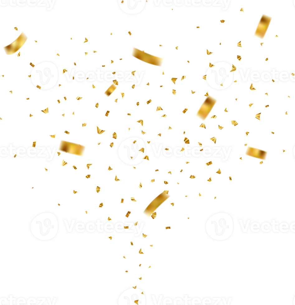 Falling shiny golden confetti png