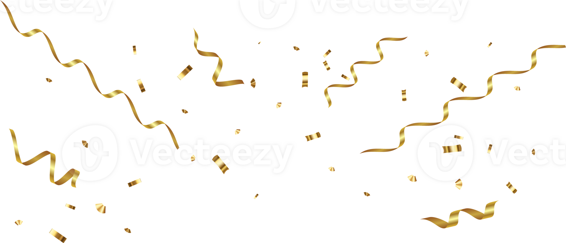 Falling shiny golden confetti png