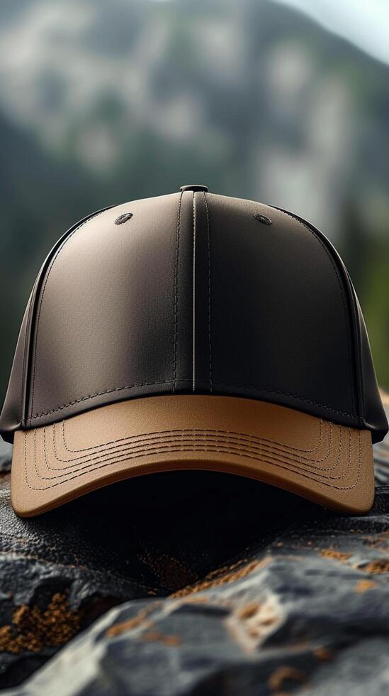 AI generated Perfect for branding High quality blank baseball hat mockup photo Vertical Mobile Wallpaper