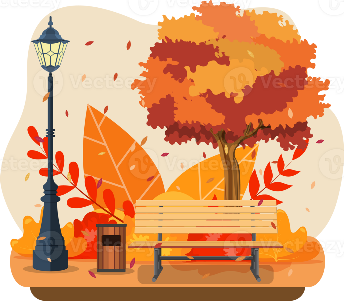 beautiful autumn city park png