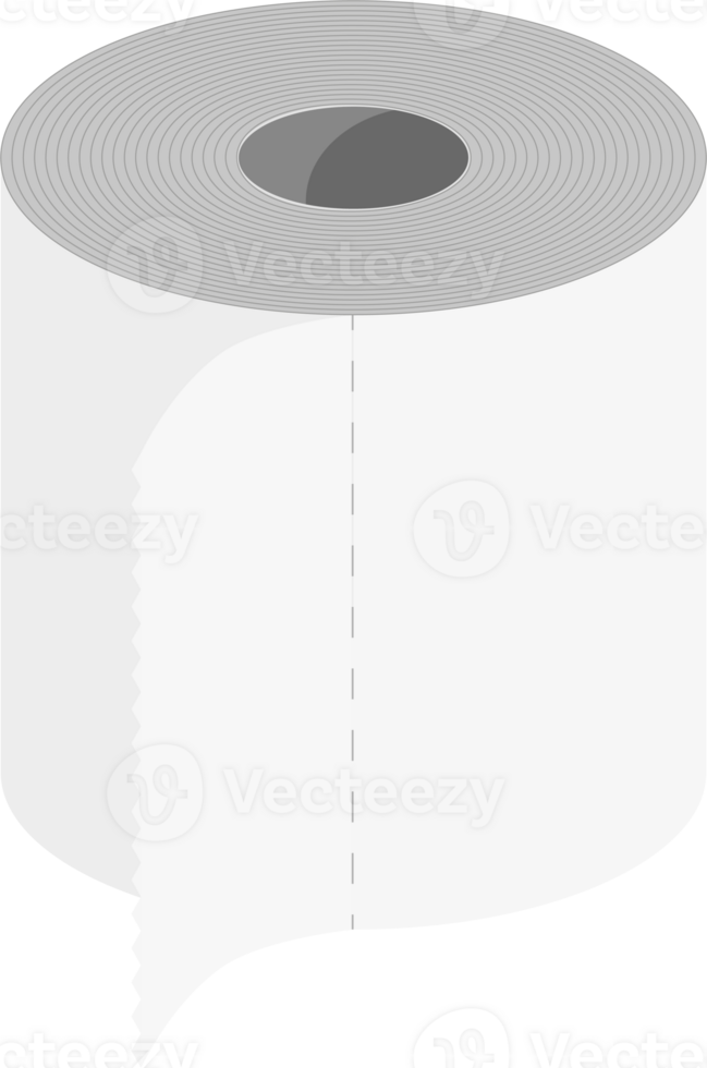 White roll of toilet paper. png