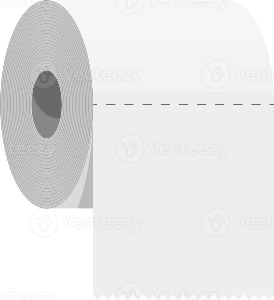 White roll of toilet paper. png