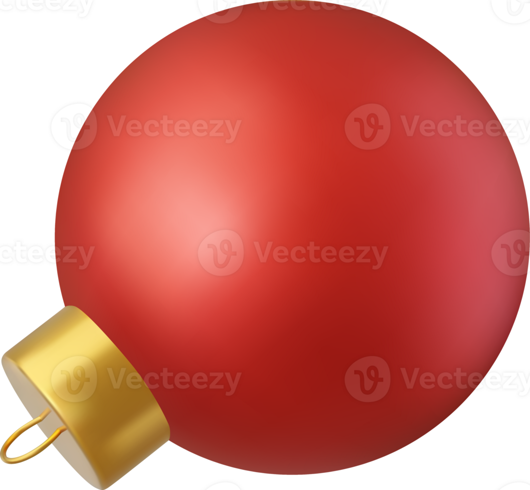 3d red Christmas ball png