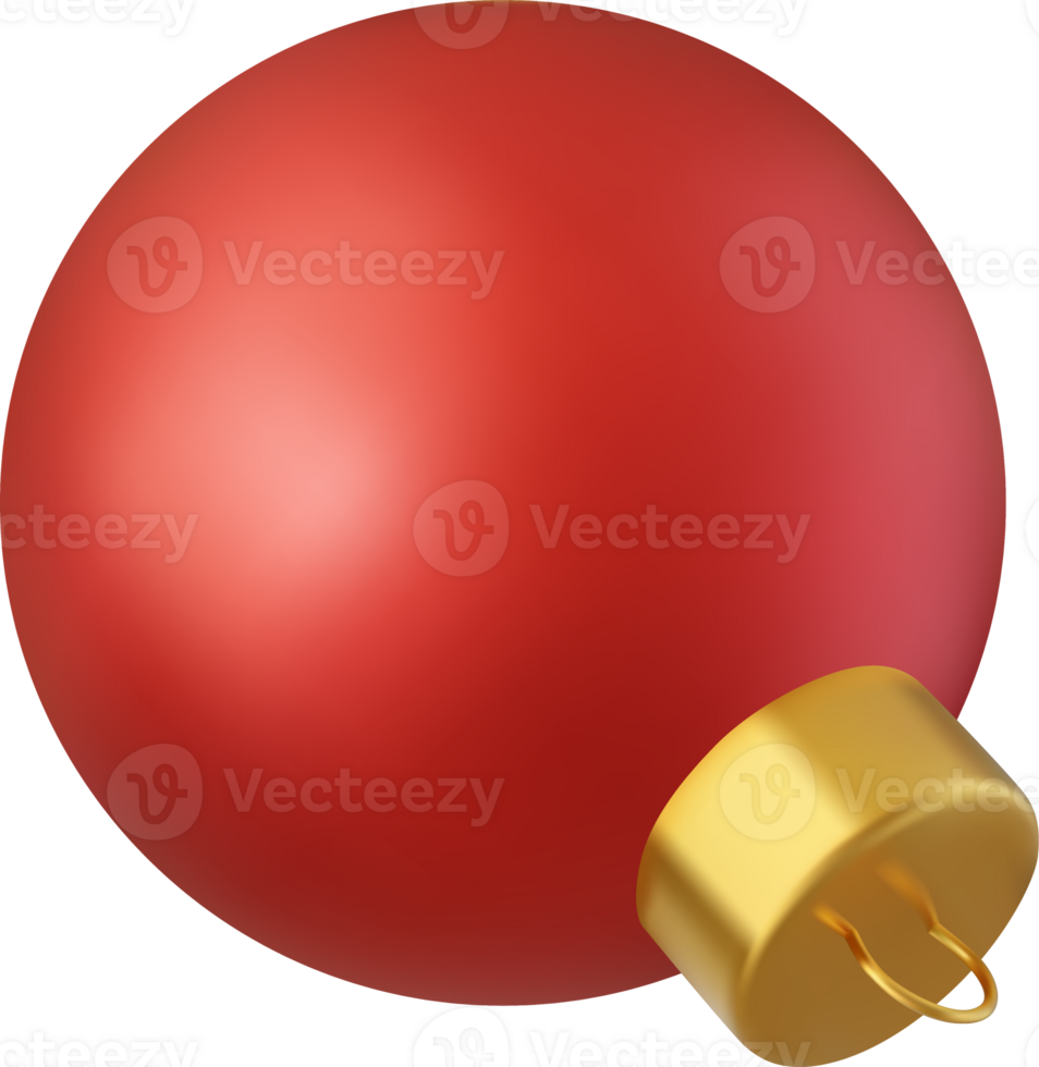3d red Christmas ball png
