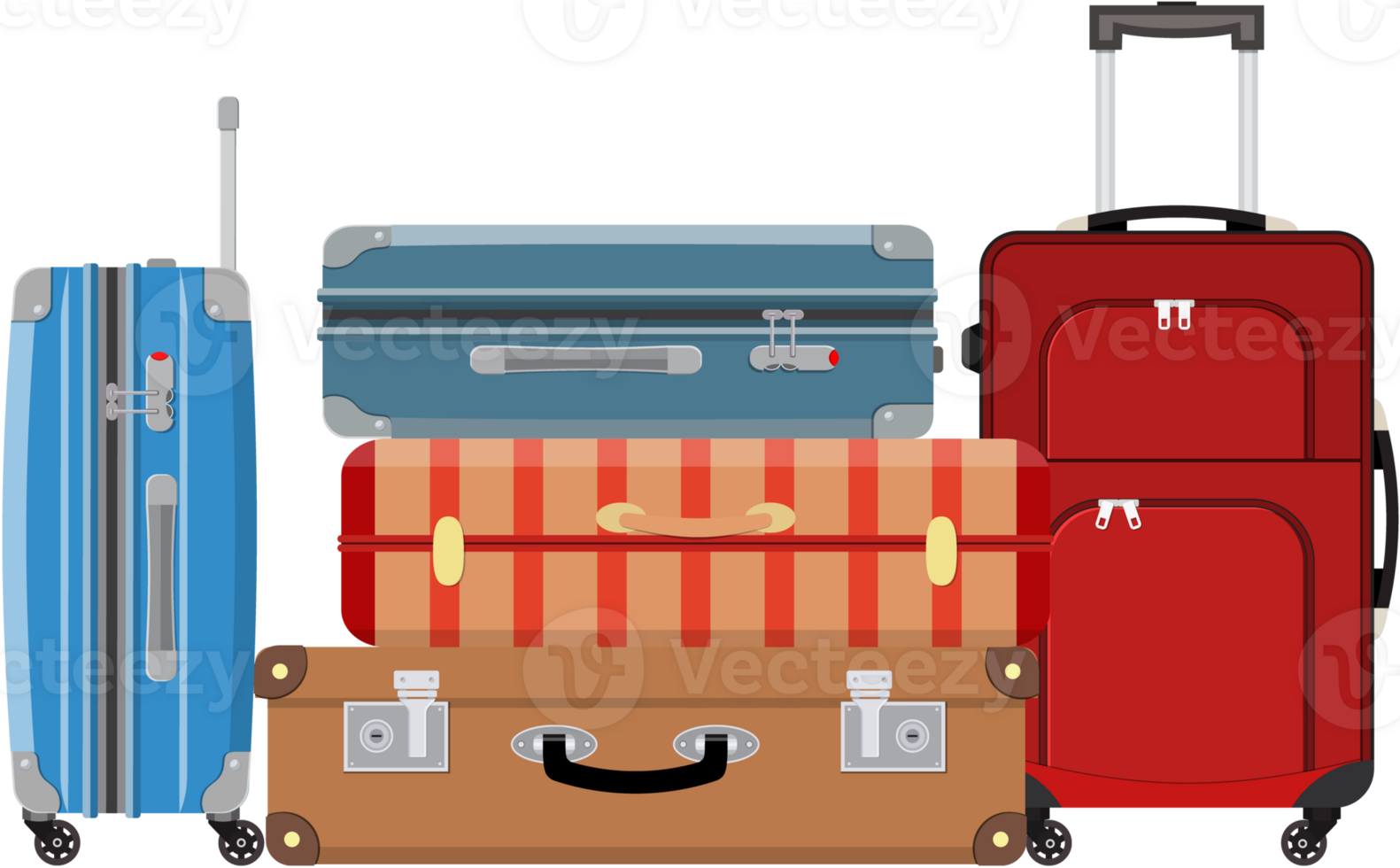 Travel suitcases stacked png