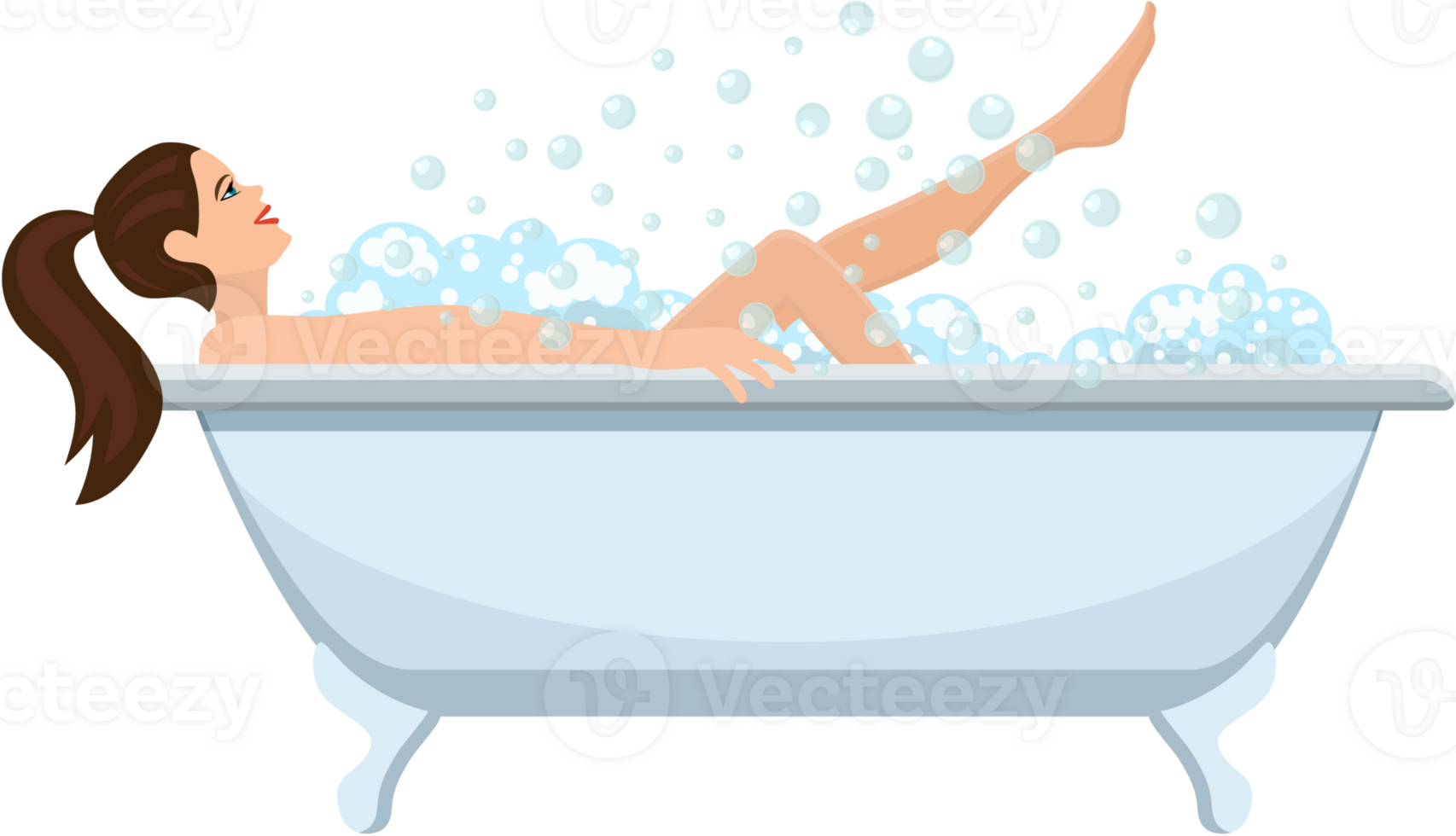 Woman taking a bath. 38968482 PNG