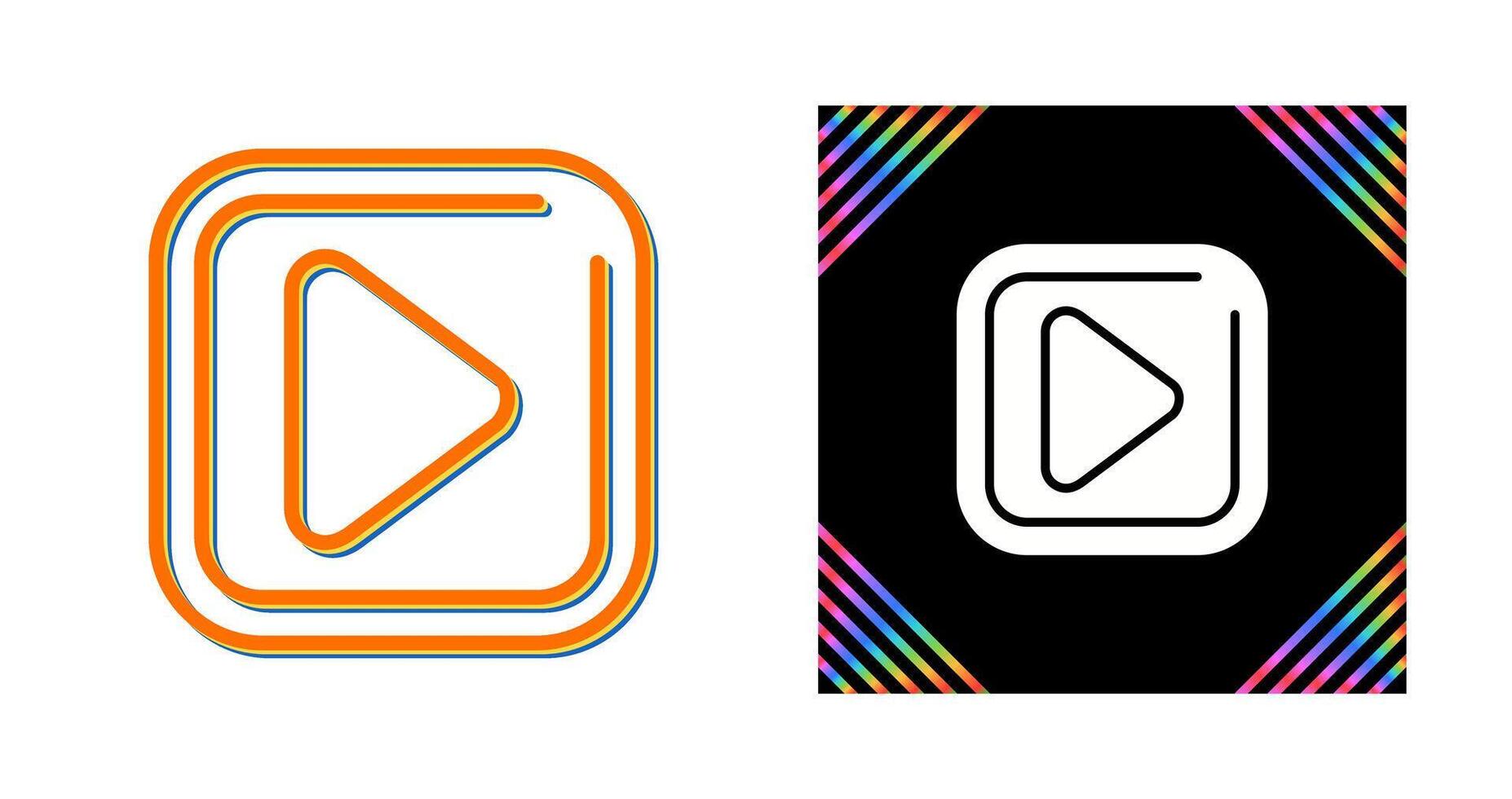Play Sqaure Vector Icon