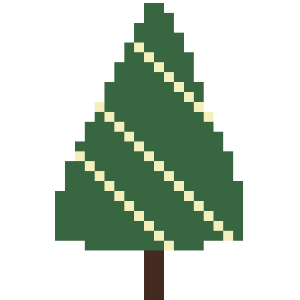 Cute pixel Christmas tree with snow. png