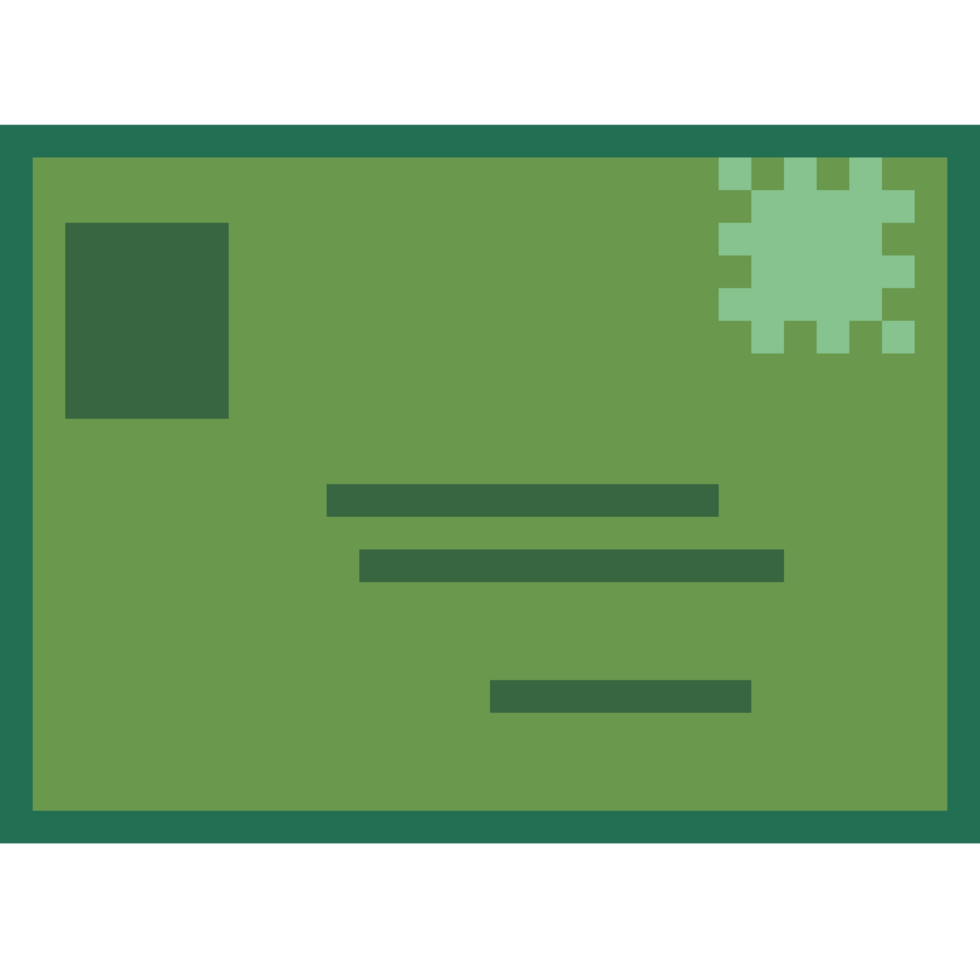 Cute pixel envelope with Christmas theme. png