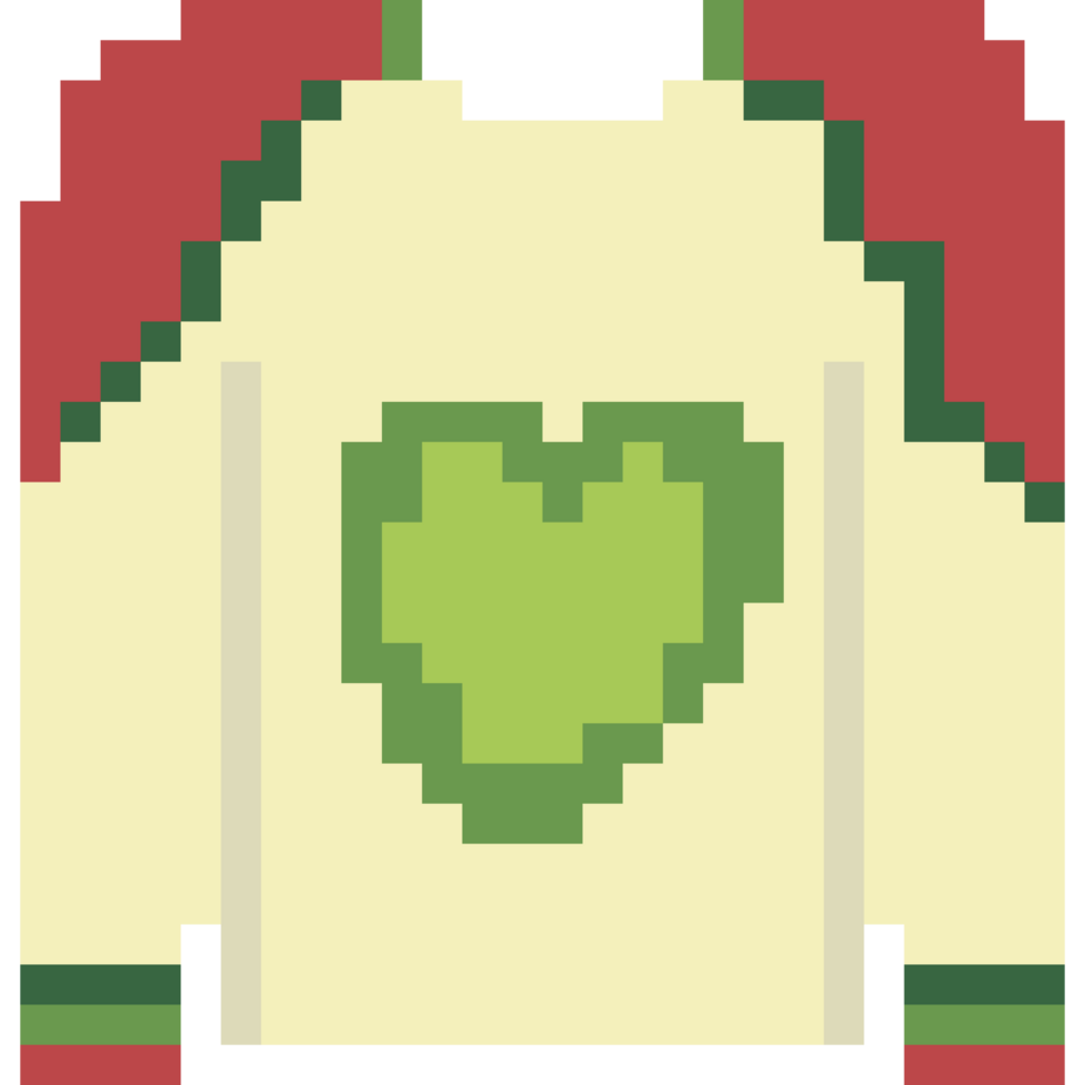 Cute pixel sweater with Christmas theme. png