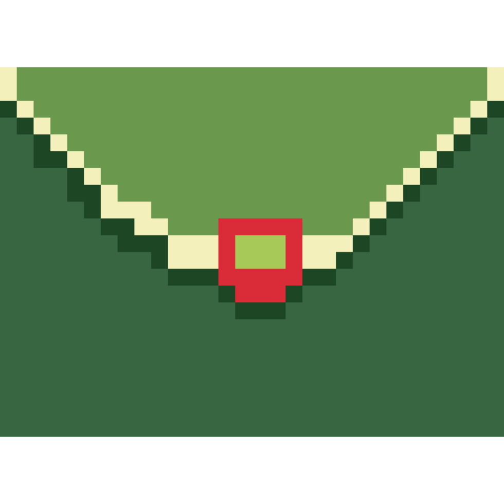 Cute pixel envelope with Christmas theme. png