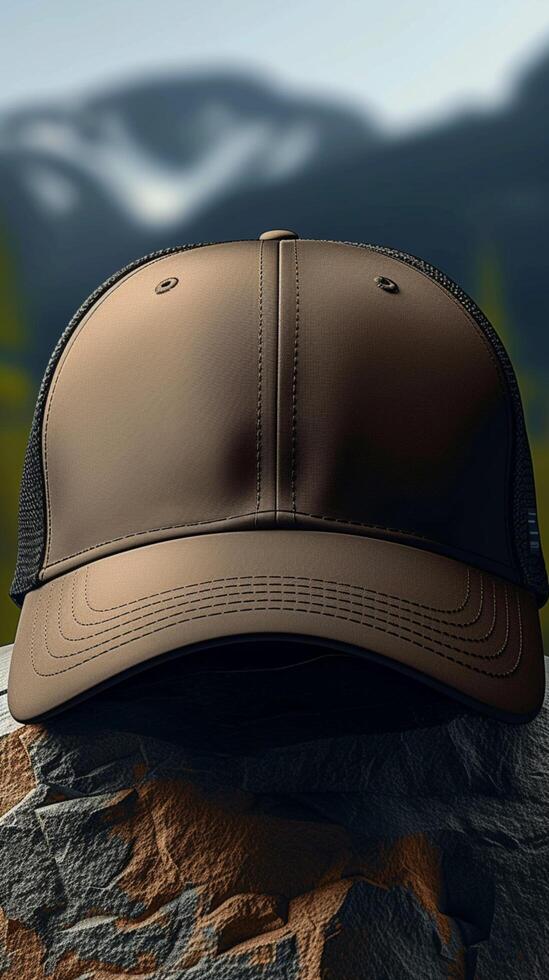 AI generated Perfect for branding High quality blank baseball hat mockup photo Vertical Mobile Wallpaper