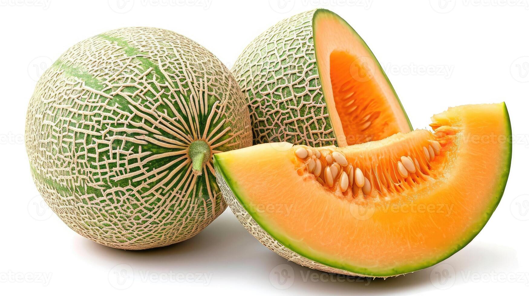 AI generated melon on isolated white background. photo