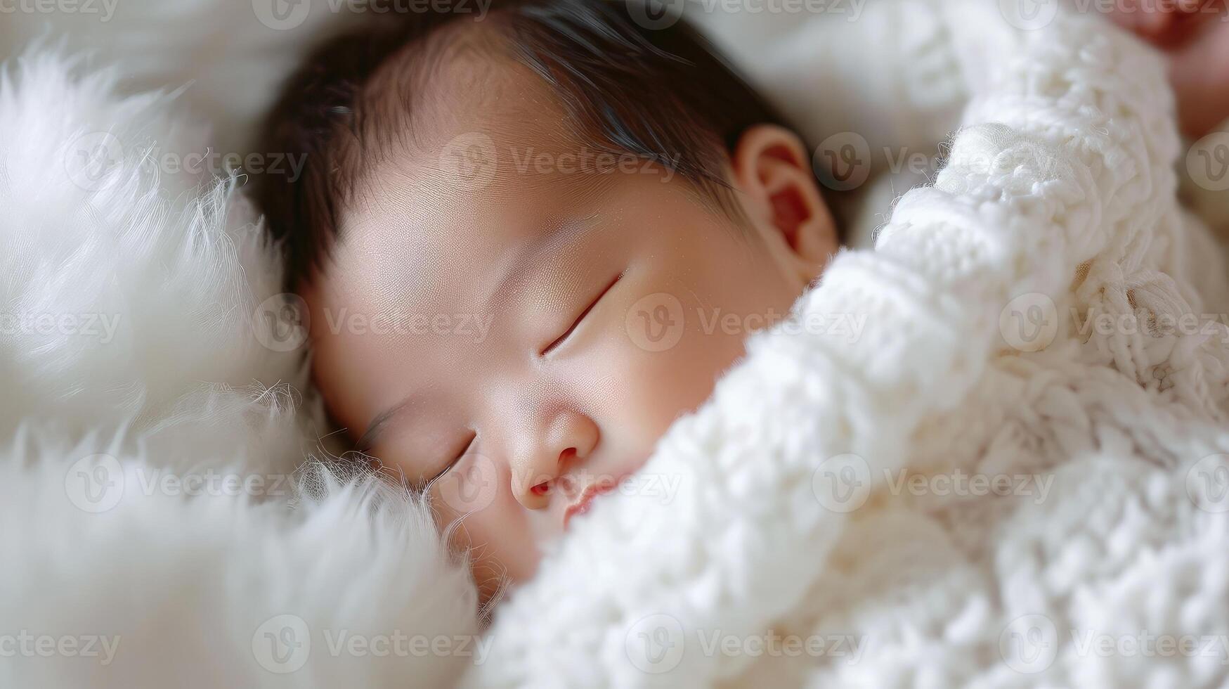AI generated Asian beautiful newborn baby. photo