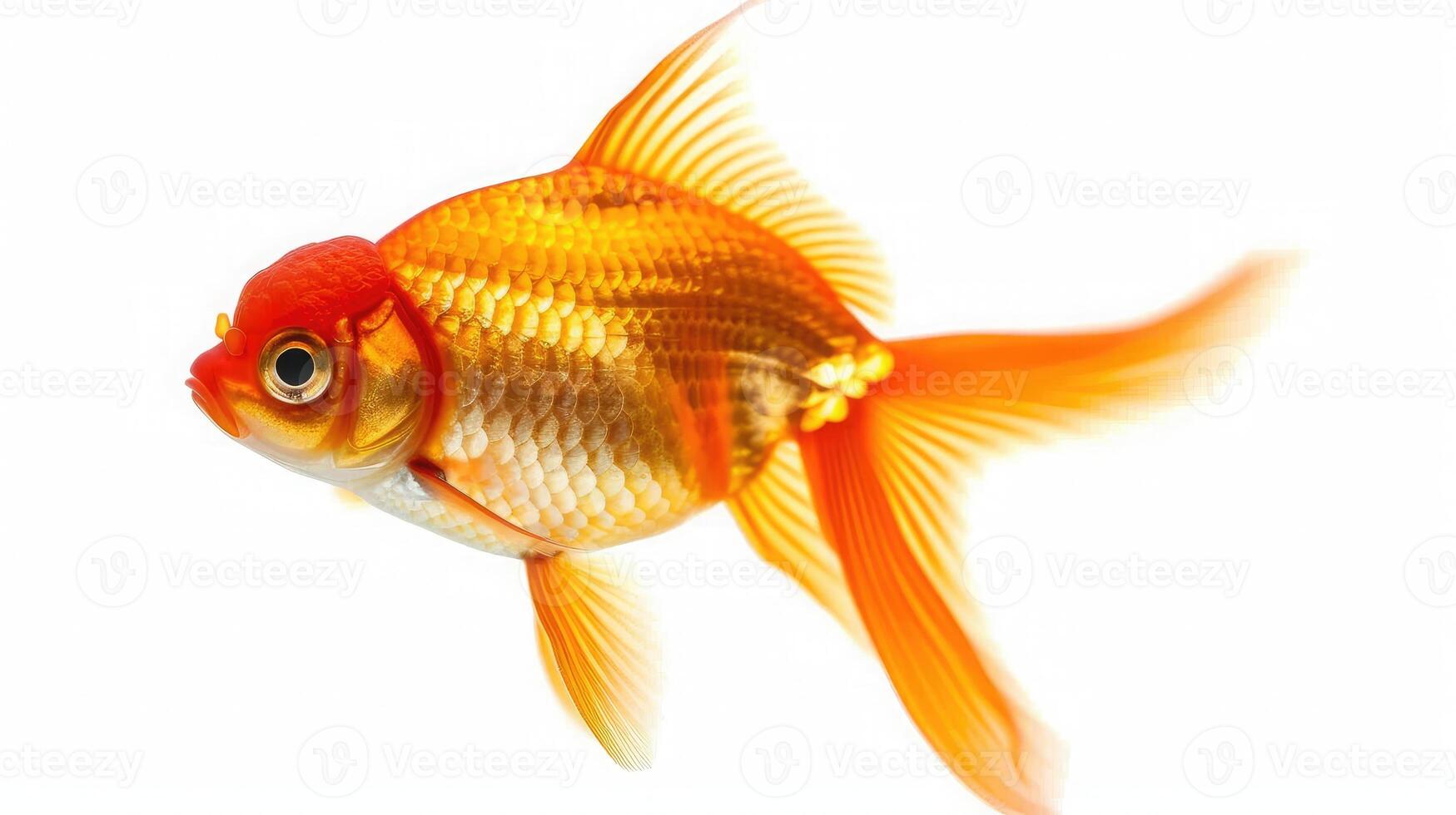 AI generated goldfish on isolated white background. photo