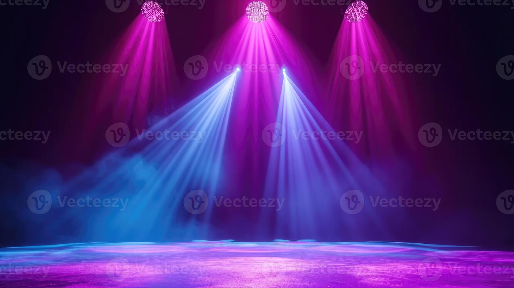 AI generated Spotlight effect for theater concert stage. Abstract glowing light of spotlight illuminated photo