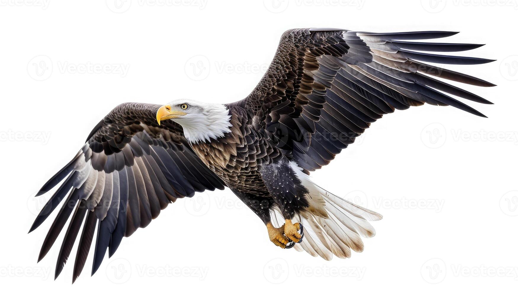 AI generated eagle on isolated white background. photo