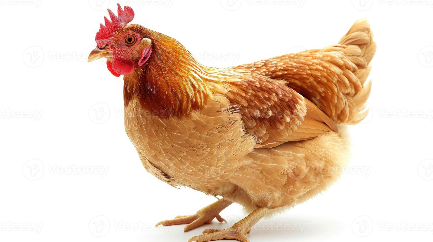 AI generated chicken on isolated white background. photo