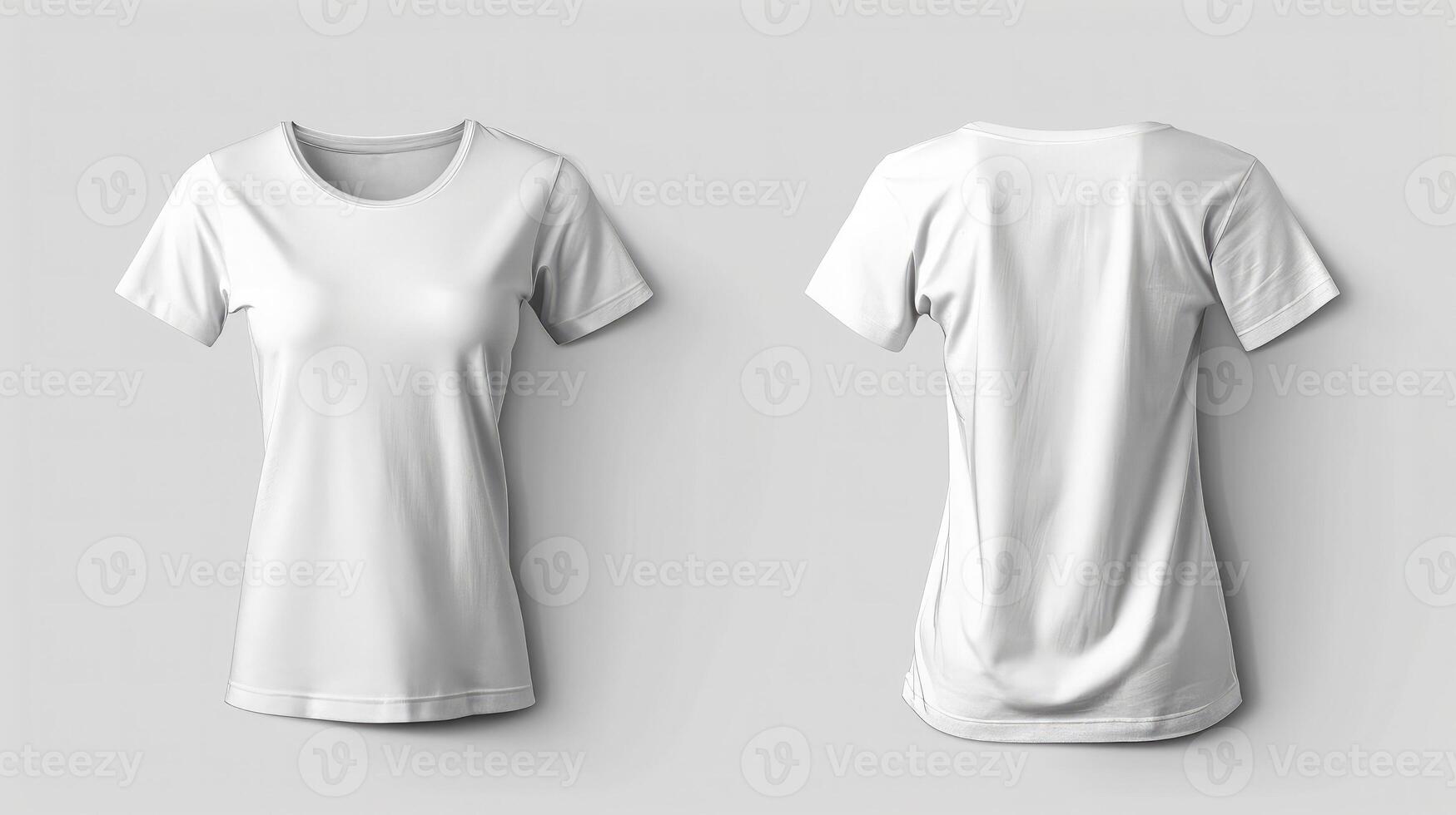 AI generated White t-shirt. Template of a women's t-shirt of white color photo