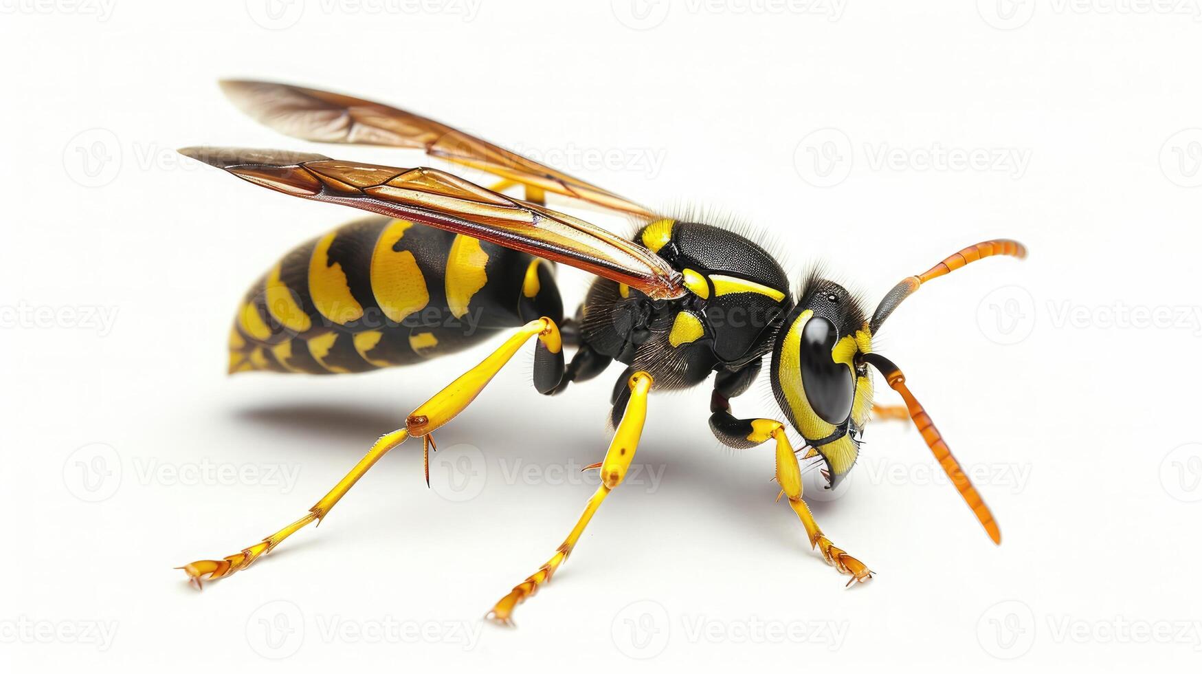 AI generated wasp on isolated white background. photo