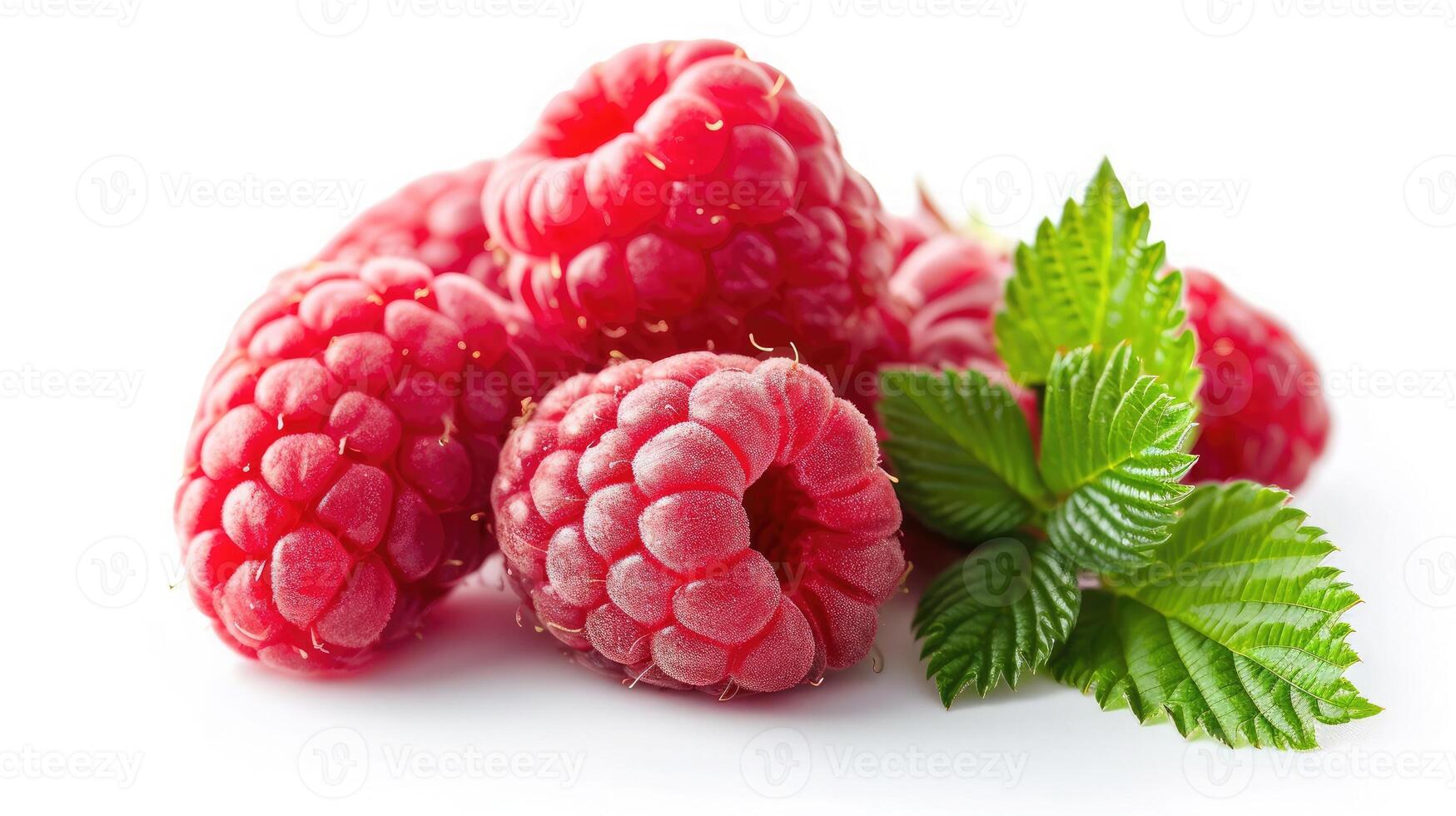 AI generated raspberry on isolated white background. photo