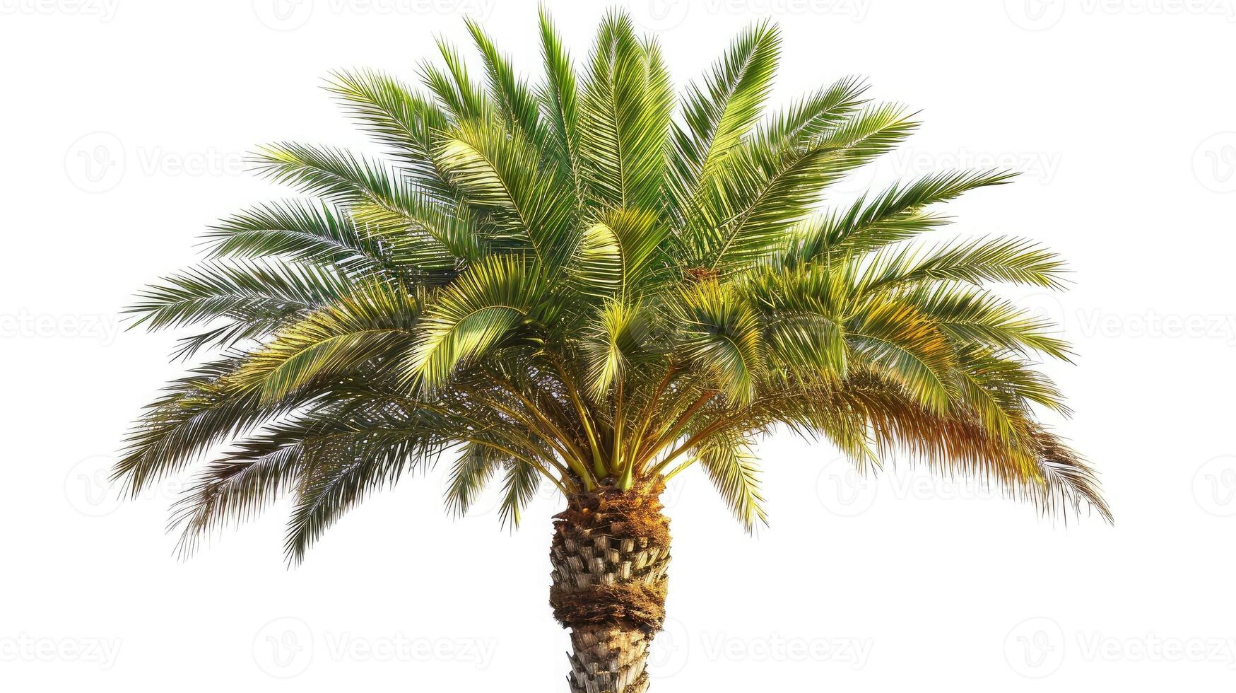 AI generated date palm on isolated white background. photo