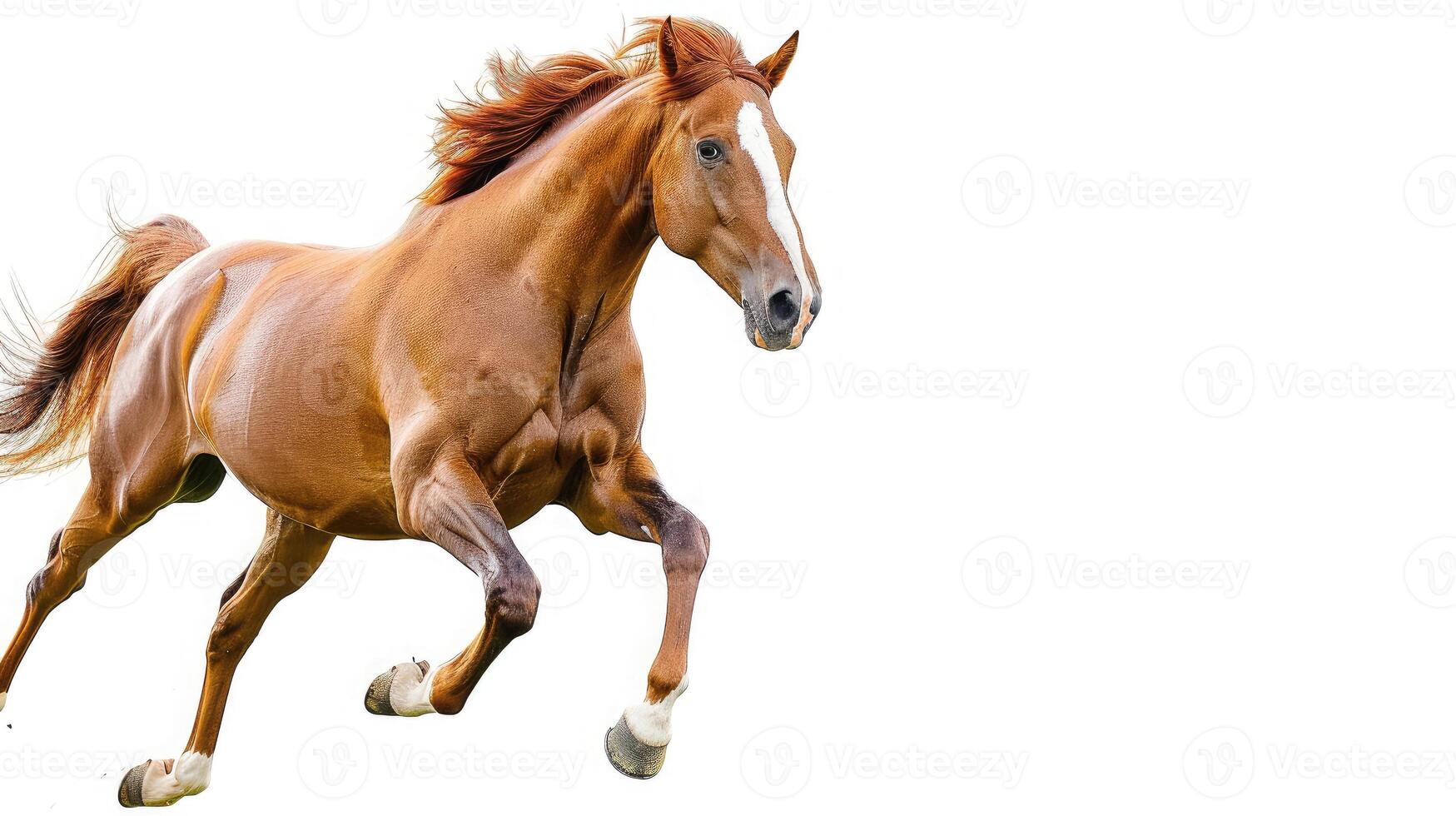 AI generated horse on isolated white background. photo