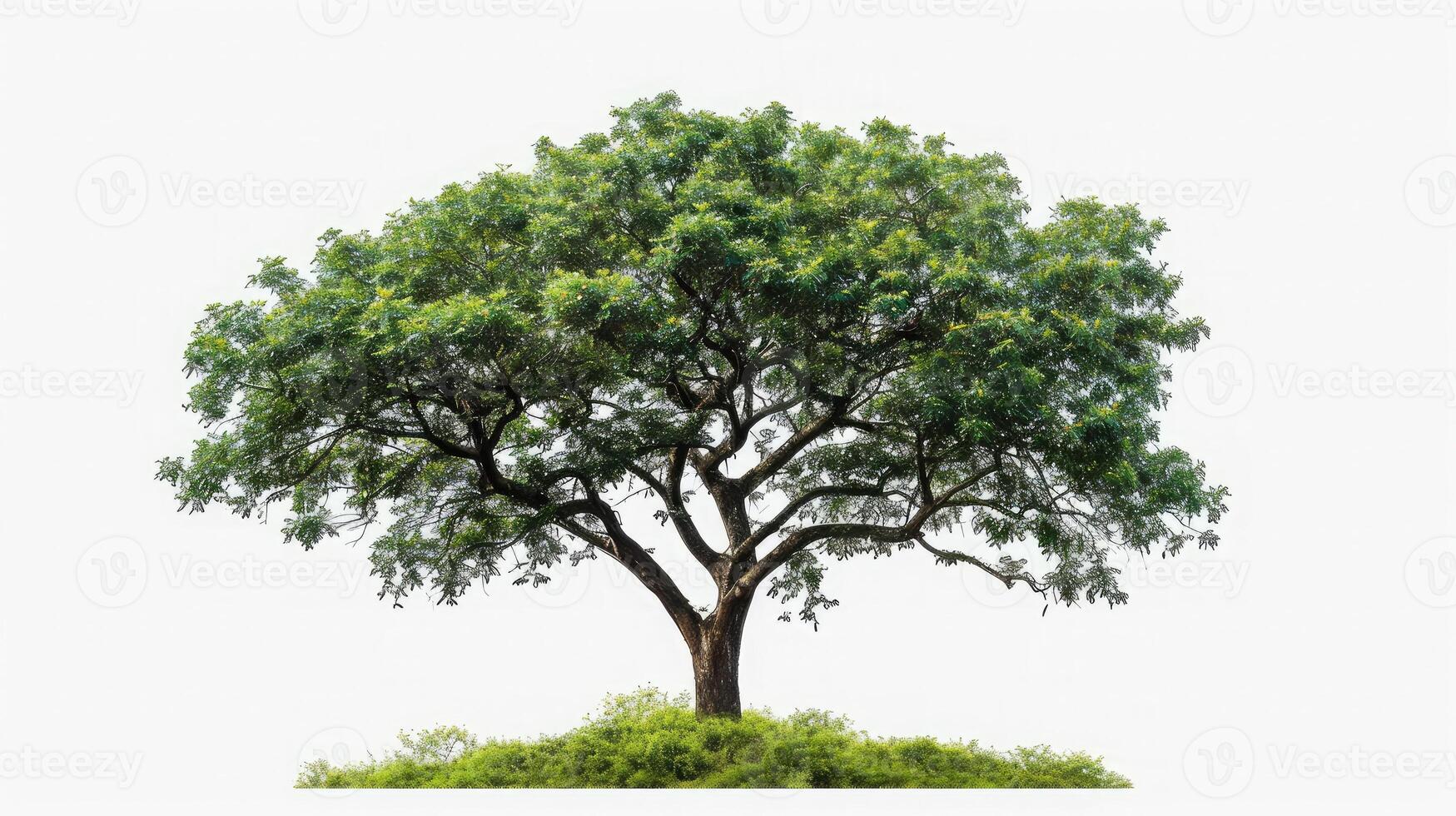 AI generated big tree isolate on white background photo