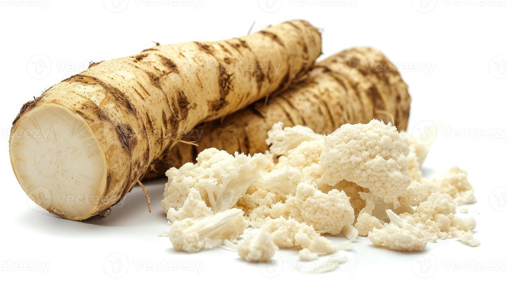 AI generated Horseradish on isolated white background. photo