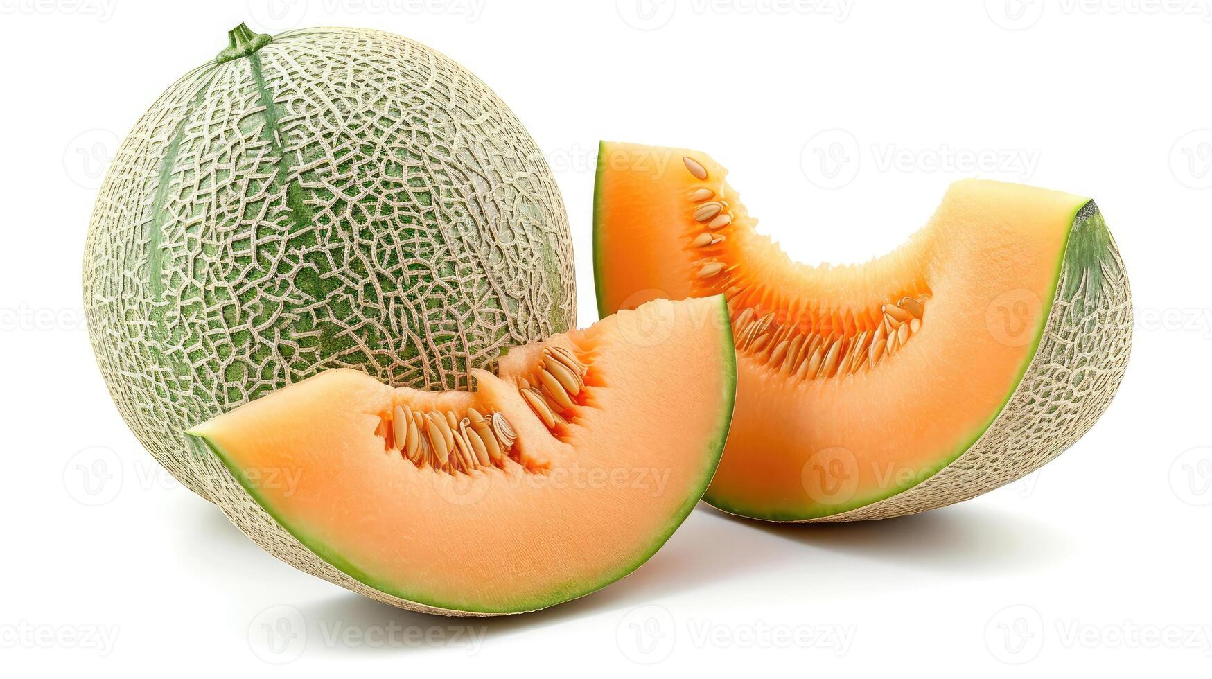 AI generated melon on isolated white background. photo