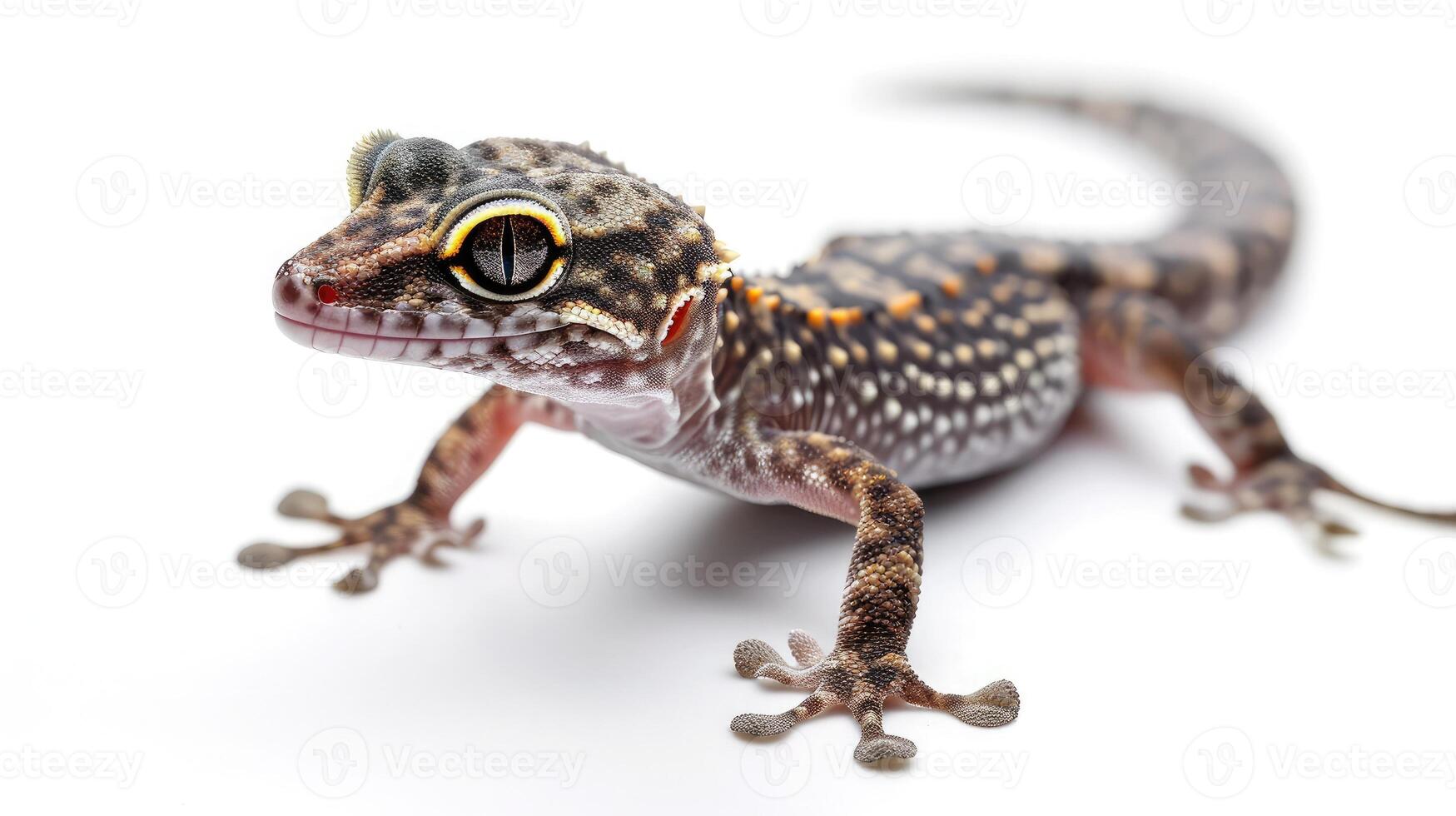 AI generated gecko on isolated white background. photo