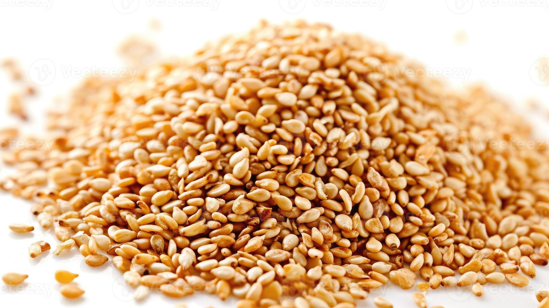 AI generated Sesame seeds on isolated white background. photo