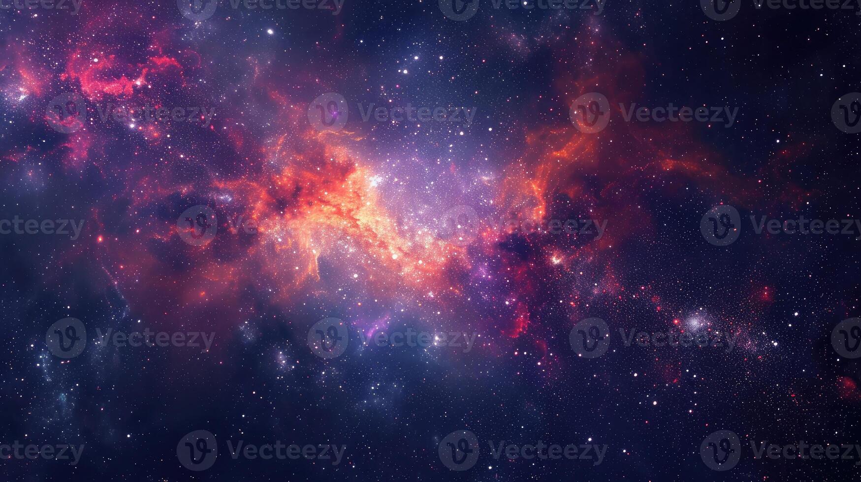 AI generated stars in the galaxy. Panorama. Universe filled with stars, nebula and galaxy photo