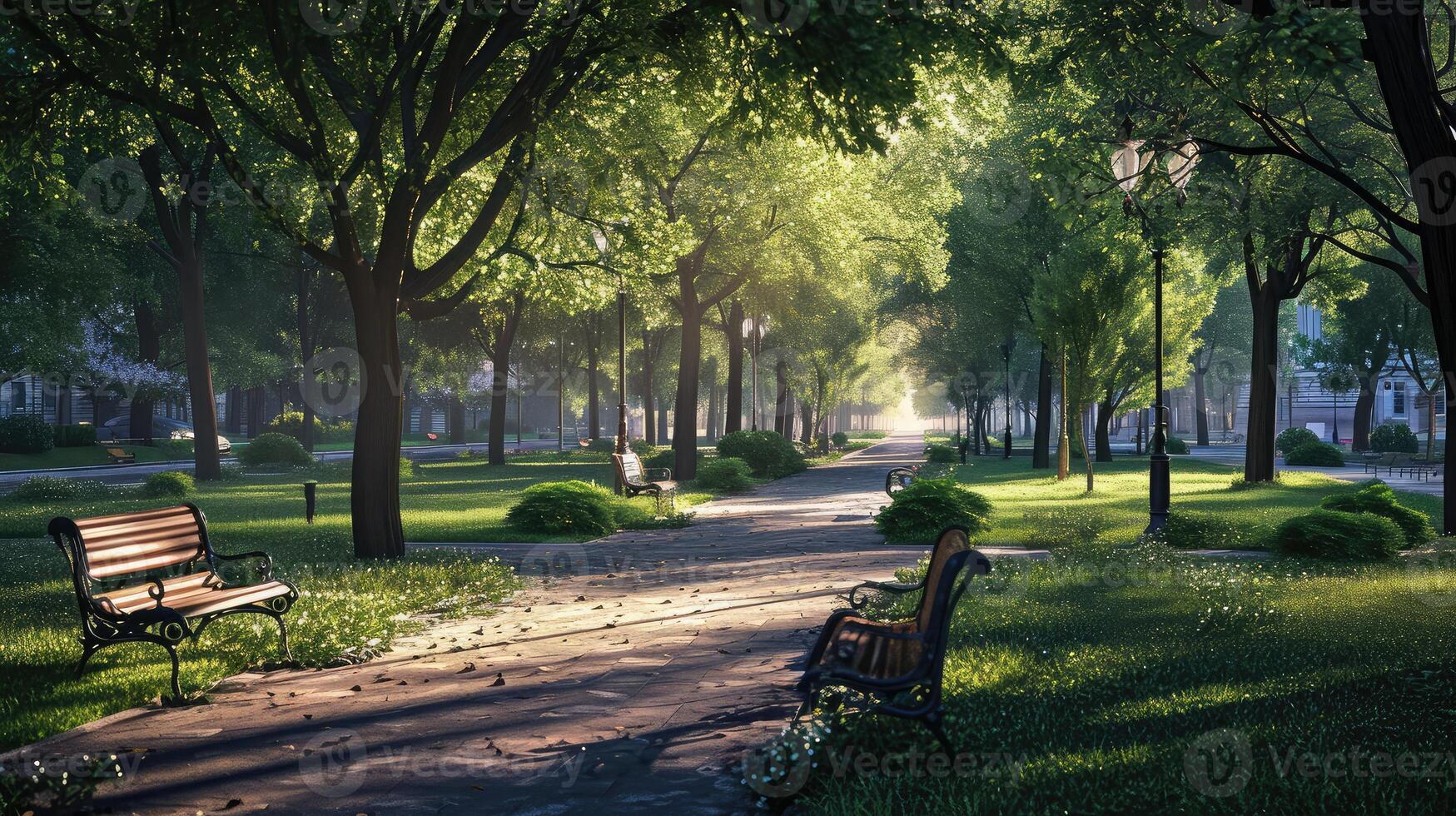 AI generated beautiful city park photo