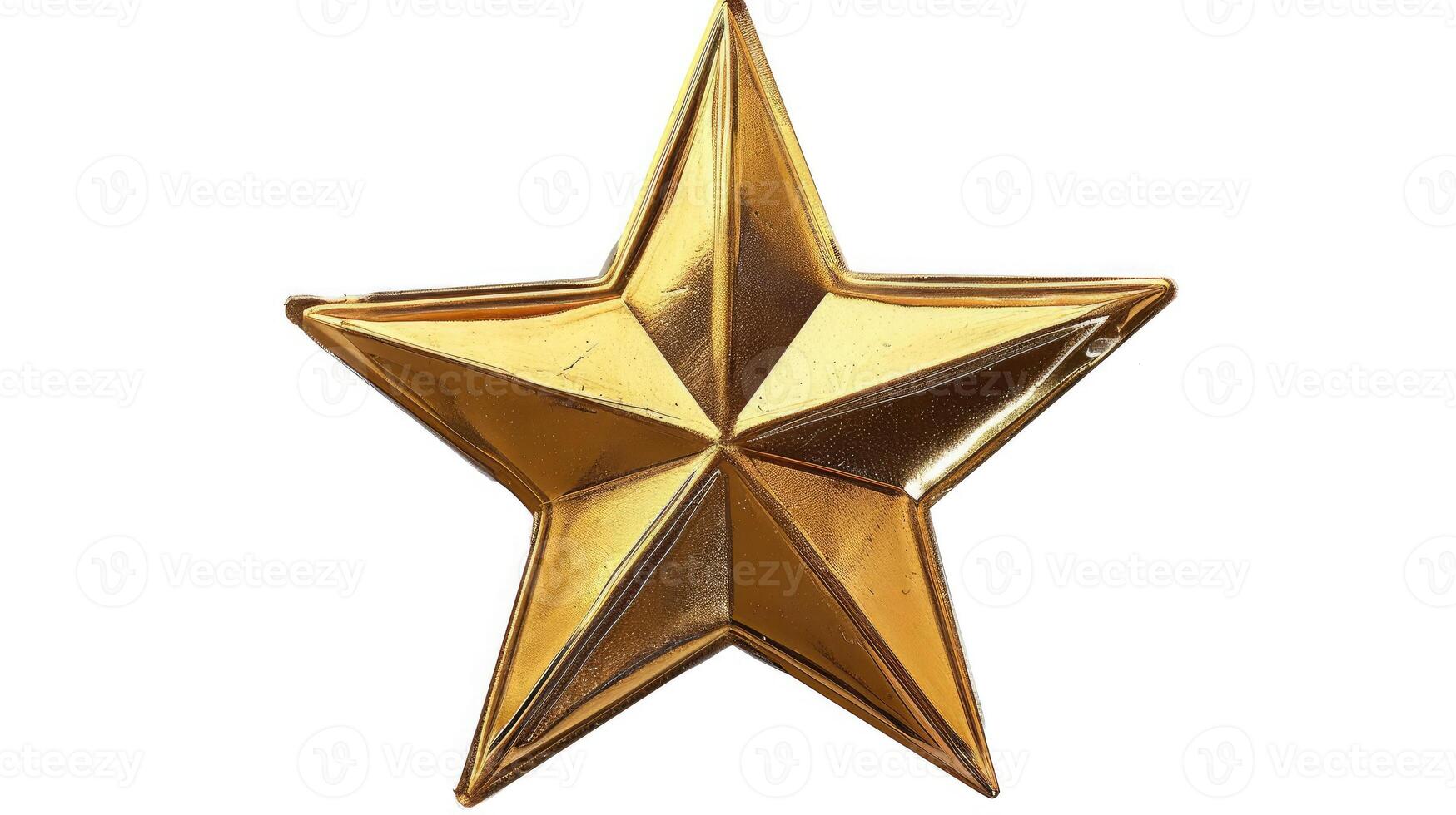 AI generated gold star isolated white photo