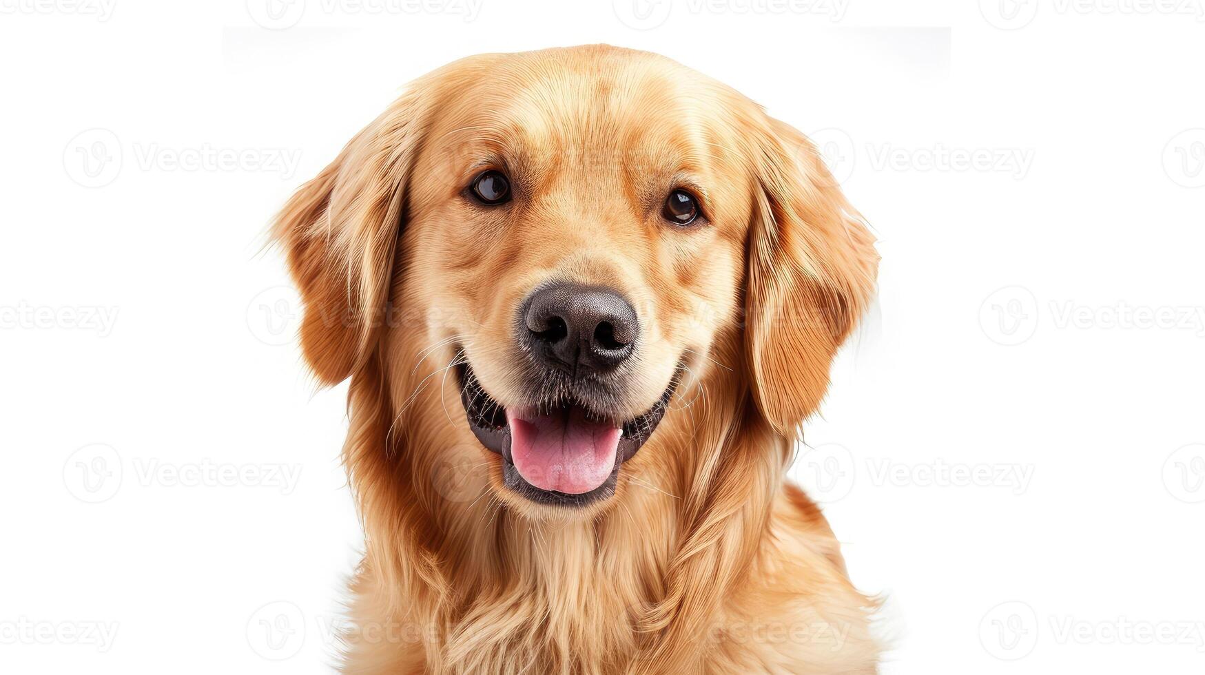 AI generated young Golden Retriever Portrait isolated on white photo