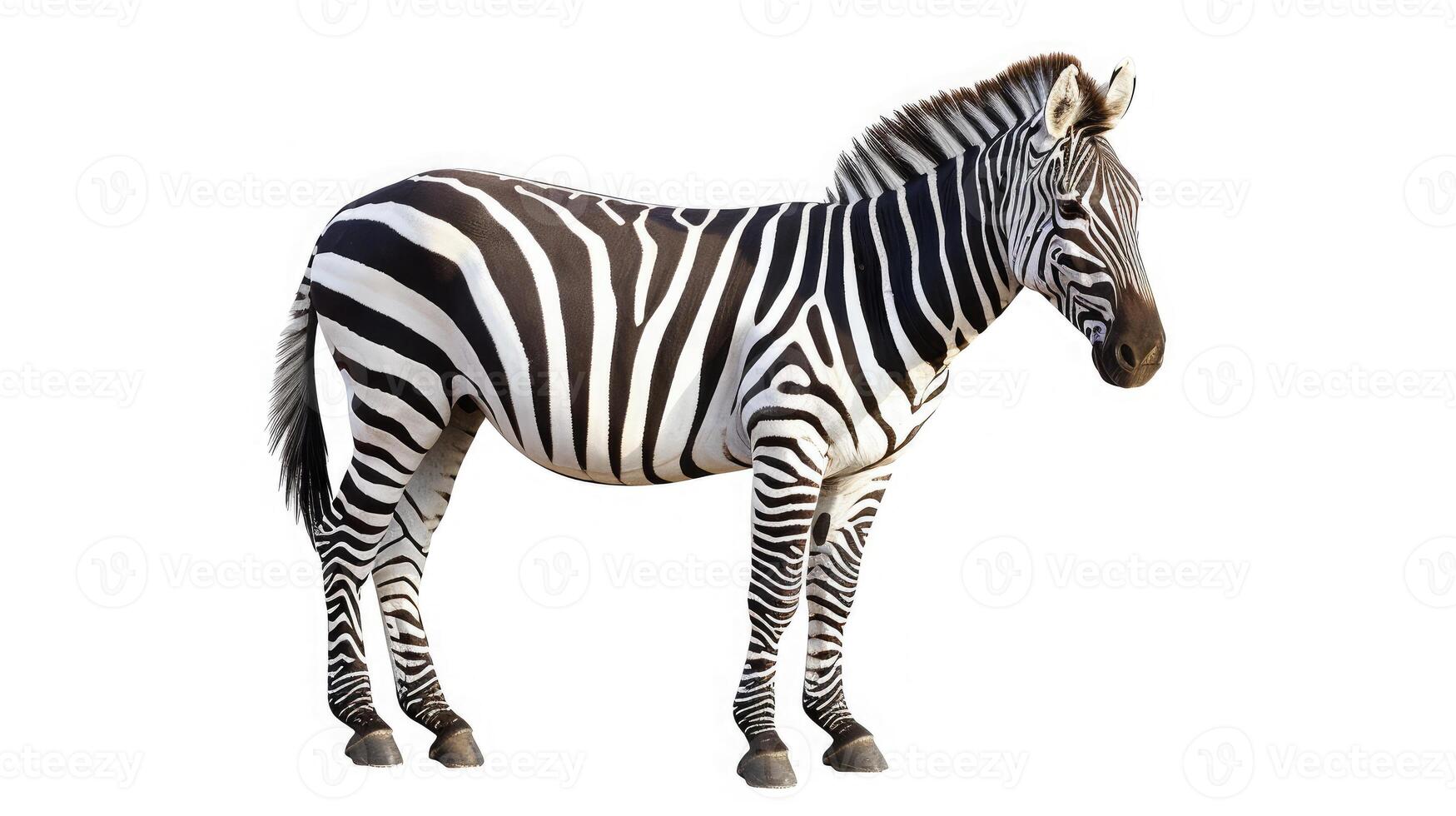 AI generated zebra on isolated white background. photo