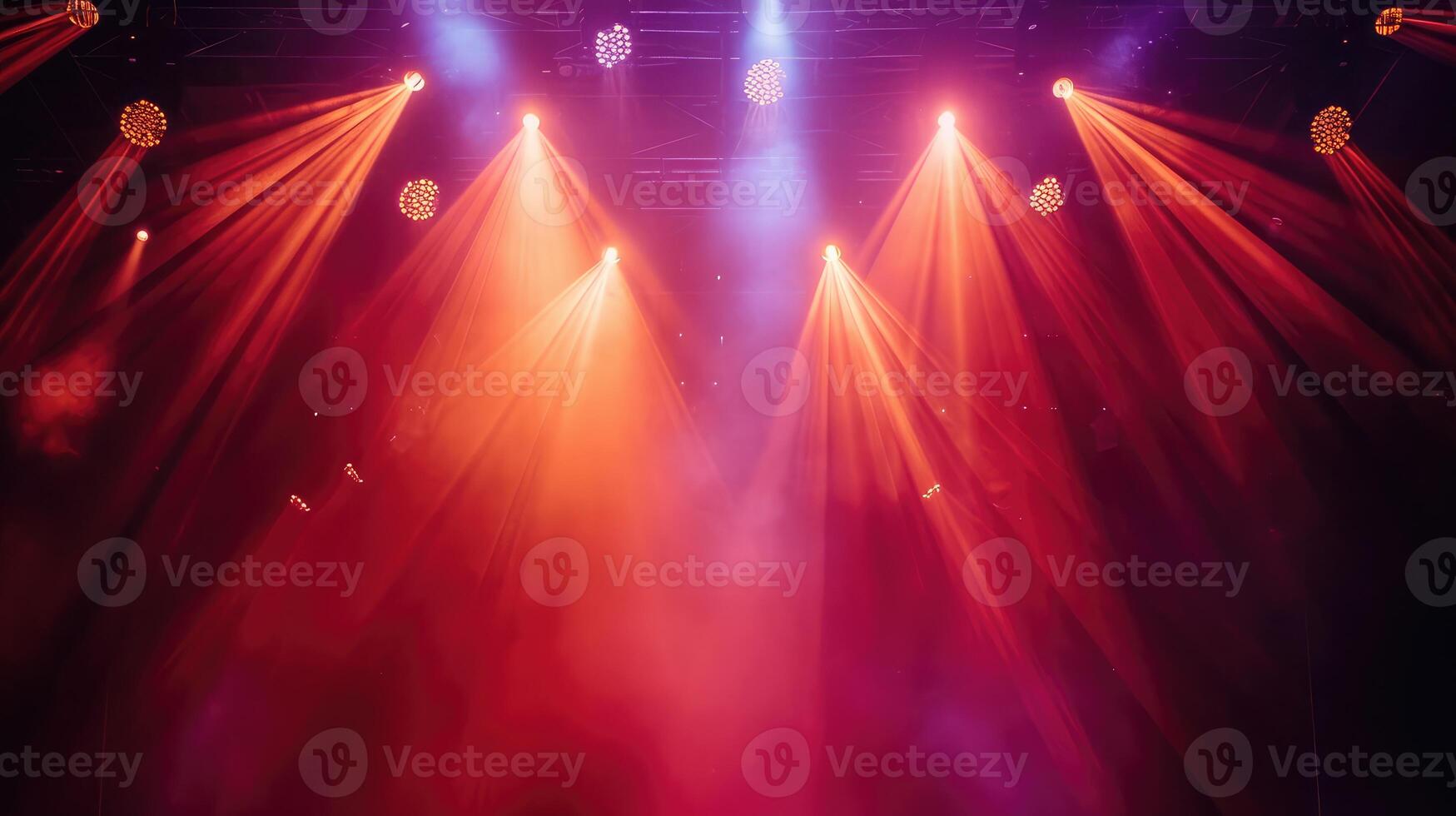 AI generated Spotlight effect for theater concert stage. Abstract glowing light of spotlight illuminated photo