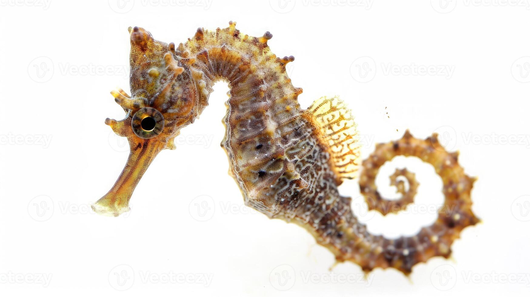 AI generated seahorse on isolated white background. photo