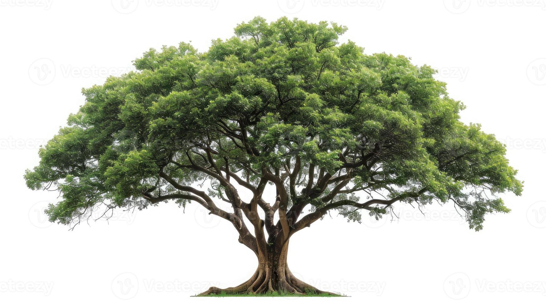 AI generated big tree isolate on white background photo