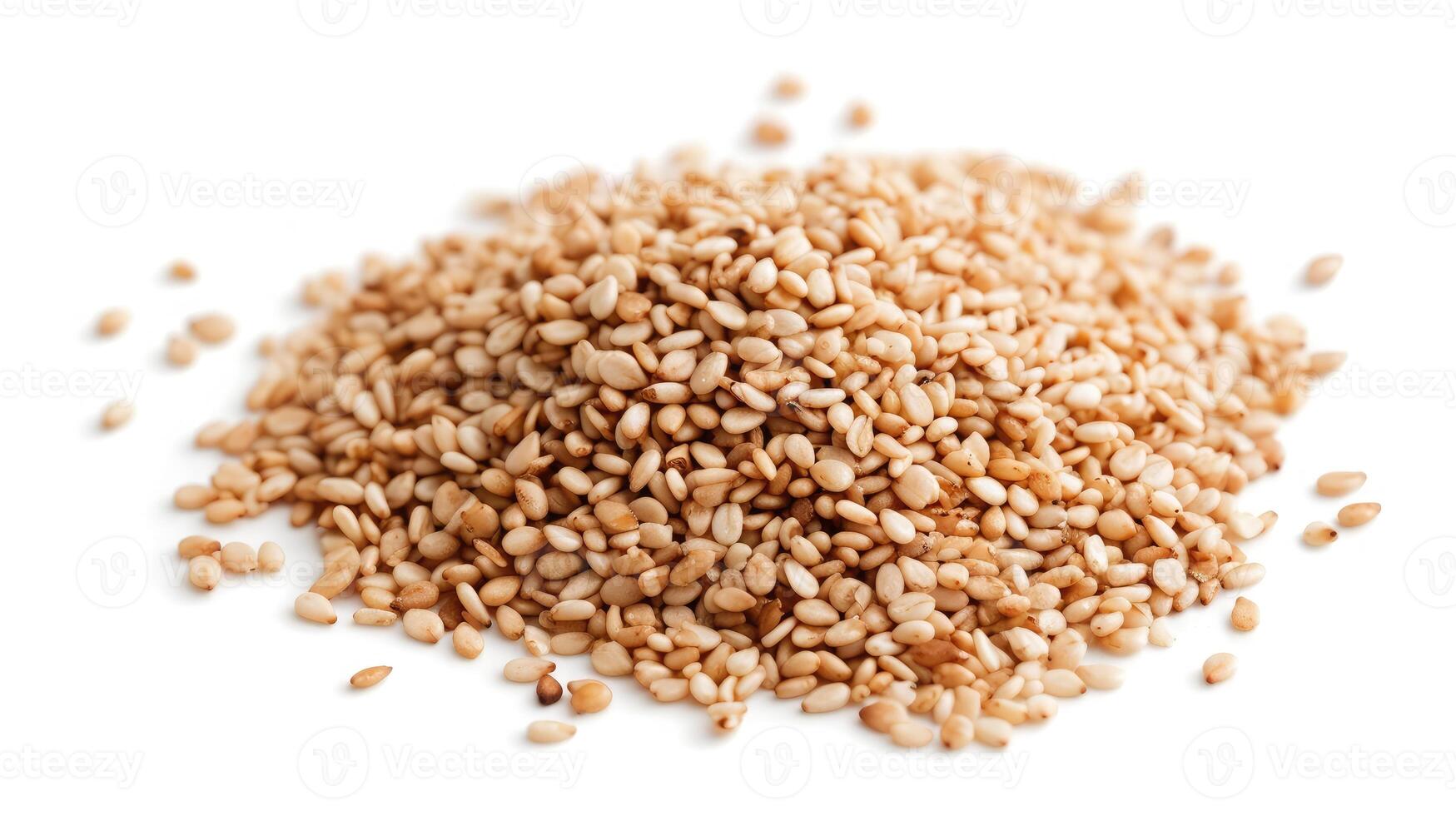 AI generated Sesame seeds on isolated white background. photo