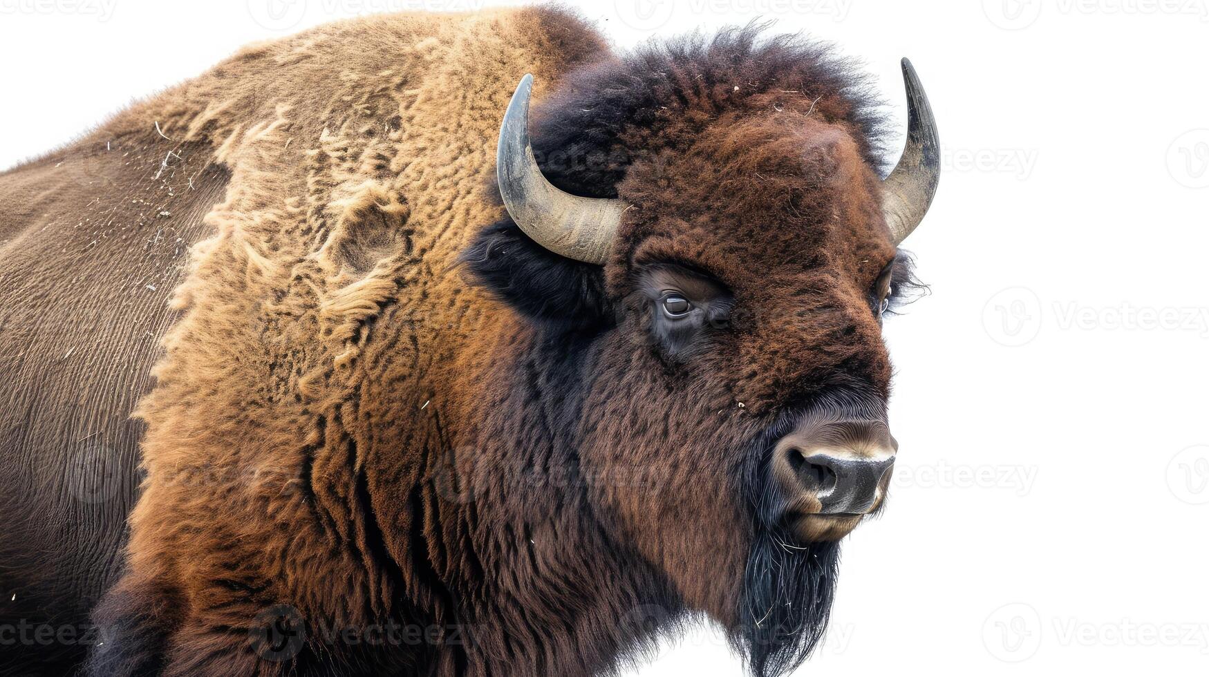 ai generado bisonte en aislado blanco antecedentes. foto